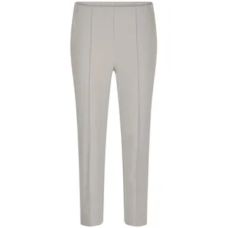 Stretch-Hose GOLDNER "Kurzgröße Elegante 7/8-Hose mit Biesen", Damen, Gr. 25, K-Gr, beige (stein), Obermaterial: 67% Baumwolle CO. 28% Polyamid PA. 5% Elasthan EL., schmal, Hosen Stretch-Hose, kleiner Schlitz am Beinabschluß