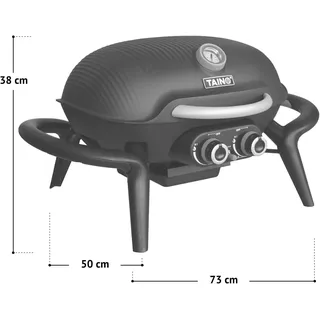 Gasgrill - Tischgrill - Balkongrill - Campinggrill - Außengrillküche - Kompakte Bauweise - Gussaluminium
