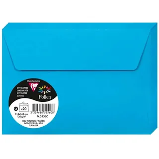 Clairefontaine 5556C 20 Umschläge Pollen C6 120g Karibikblau