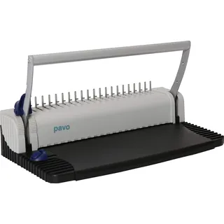 Pavo - Bindemaschine, Bindegerät bis 150 Blatt, inklusive 75teiligem Starterset, schwarz/grau