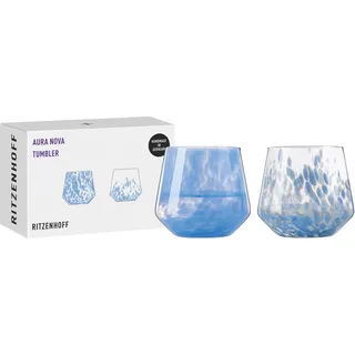 RITZENHOFF 8021001 Tumbler 400 ml - Serie Aura Nova - Set 2 Stück - Trink-und Wasser-Glas - Made in Germany - mundgeblasen