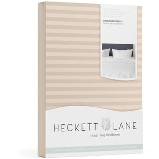 Heckett Lane Uni gestreift Bettbezug, Kubanischer Sand, 240 x 220 cm