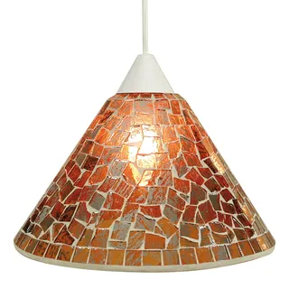 Pendelleuchten - Mosaik-Pendelleuchte, Hängelampe im Orientalischer Stil, aus Glas in rost, 20 cm hoch, Ø 28,5 cm, E27-Fassung - Braun