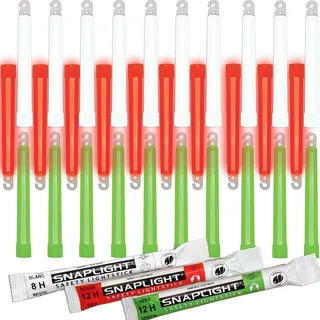 Cyalume SnapLight 15cm ultra helle Knicklichter 30-er Pack mit Haken am Ende (10-er 8h in weiß, 10-er 12h in rot, 10-er 12h in grün)