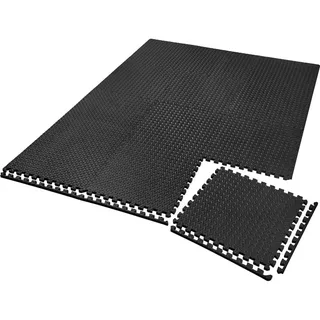 tectake Schutzmattenset , leichte Reinigung und flexibel erweiterbar, schwarz , Schwarz , Kunststoff , 124x307 cm , Teppiche und Böden, Bodenbeläge, Bodenzubehör, Bodenschutzmatten