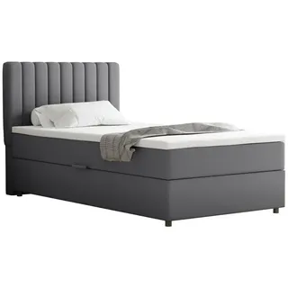 Panda Möbel Boxbett Everest 100 x 200 cm Einzelbett mit hochwertiger Bonell-Matratze und Topper cappuccino , Holz , Mode , H3 , 100x200 cm , Oeko-Tex® Standard 100 , Schlafzimmer, Betten, Boxspringbetten