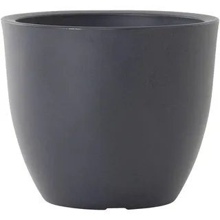 Siena Garden Pflanzentopf , Anthrazit , Kunststoff , Steinoptik , rund , 38.5 cm , Dekoration, Blumen & Blumentöpfe, Übertöpfe
