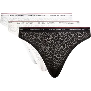 Tommy Hilfiger Premium Essentials Tanga 3 Einheiten Black / White / Light Pink S
