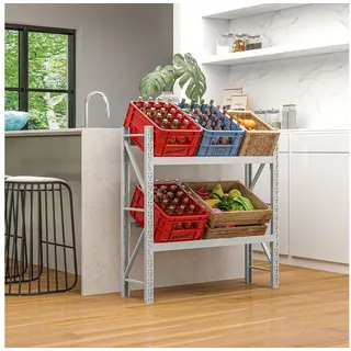 Homcom Getränkekistenregal 110 x 30 x 110 cm Weiß