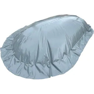 Luftkissen Poolabdeckung CF Aeroshield, aufblasbare Abdeckplane oval achtform 625 x 360 cm, 580 g/m2 grau mit Ösen und Spannseil - Grau