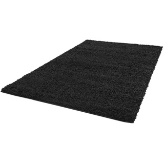 ayshaggy Shaggy Teppich Hochflor Langflor Einfarbig Uni Schwarz Weich Flauschig Wohnzimmer, Größe: 160 x 230 cm