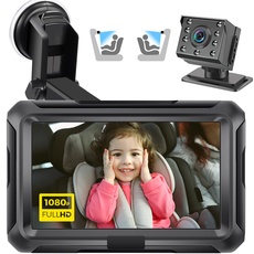Zacro Baby Auto Spiegel HD 1080P mit Kamera, Auto Rücksitzspiegel , Babyspiegel Rückansicht Monitor, mit Nachtsichtfunktion, Rücksitz Monitor Display