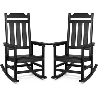 Vevor Schaukelstuhl HIPS 71 x 110 x 71 cm schwarz