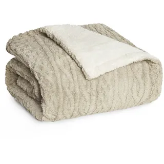 Blumtal Kuscheldecke 230 x 270 cm Beige/Weiß