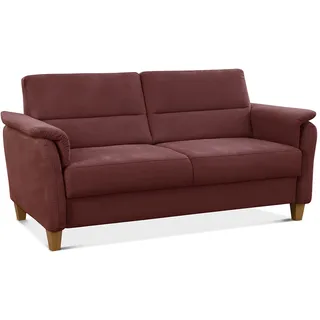 CAVADORE 3er-Sofa Palera mit Federkern / Kompakte Dreisitzer-Couch im Landhaus-Stil / passender Sessel und Hocker optional / 179 x 89 x 89 / Mikrofaser, Rot