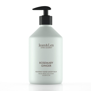 Jean&Len Jean & Len Hand- & Body Balm Rosemary Ginger, für ein duftendes Pflegeerlebnis, mit Bio-Arganöl und Sheabutter, Hochwertige Flasche, ohne Parabene & Silikone, 500 ml