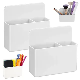 2 Stück Magnetic Dry Erase Marker Holder, 3 Fächer Markerhalter mit Magnetrückseite, Whiteboard Marker Stift Organizer Halter, für Kühlschrank Schließfach Whiteboard und Andere Magnetisch Oberfläche
