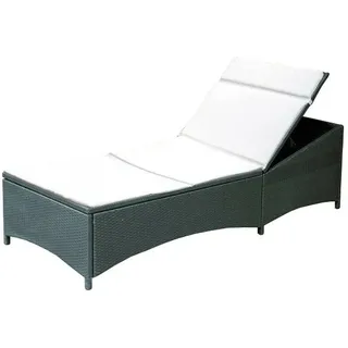 Poly-Rattan Liege Anthrazit Relaxliege Sonnenliege Gartenliege Strandliege Neu