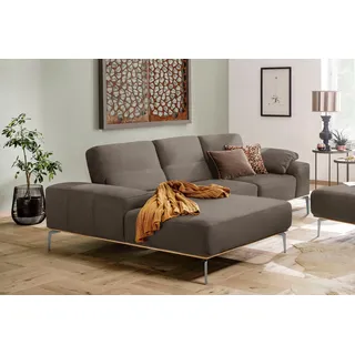 W.Schillig Eckcouch Leder 3-Sitzer Braun
