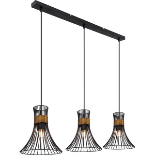 Globo Lighting Hängeleuchte Metall schwarz, 3x E27 - Schwarz