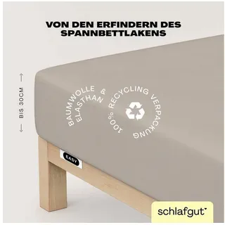 schlafgut Spannbettlaken Jersey 120 x 200 - 130 x 220 cm beige