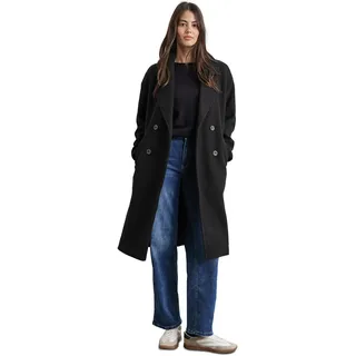 STREET ONE Damen A201960 Oversize Mantel, Black, 34