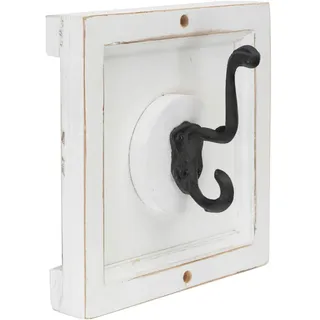 Mid.you Hakenleiste , Schwarz, Weiß , Holz, Metall , Tanne , vollmassiv , 18x18x9 cm , Garderobe, Garderobenpaneele, Wandgarderobe