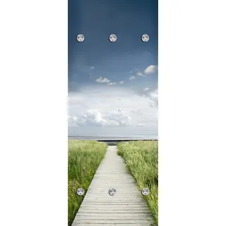Queence Garderobenleiste Dünen 50 x 120 cm Blau