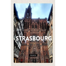 Blechschild 18x12 cm Straßburg France Architektur Tourism