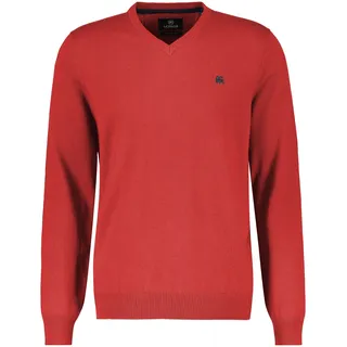 Strickpullover LERROS "V-Neck Pullover mit Kaschmiranteil", Herren, Gr. S, grau (lava rot), 95% Baumwolle, 5% Kaschmir, Pullover Strickpullover