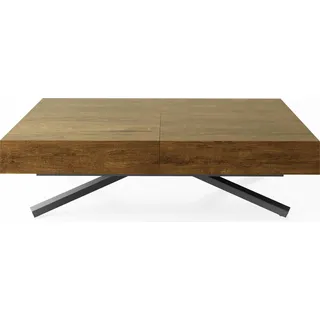 Couchtisch Höhenverstellbar und Ausziehbar Cavetta X - Wohnzimmertisch Esstisch Multifunktionstisch 120-200/80/27-76 cm Lefkas Eiche - Braun