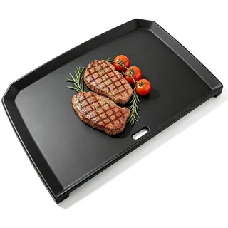 38,6 x 24,6 cm Gusseisen Grillplatte für Weber Pulse 2000 Elektrogrill | Plancha Ersatz, Massive Gussplatte, Erhöhter Rand, Antihaft Bratplatte, BBQ Grillpfanne Griddle Zubehör, 1 Stück
