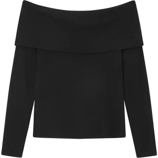 Springfield, Schulterfreies Top für Damen, Kollektion Deine Schuld, Schwarz, M