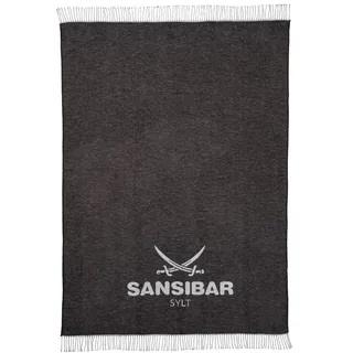 Sansibar Wohndecke mit Fransen Jacquard Scotch Decke Tagesdecke Überwurf 150x200 cm Grau/Weiß