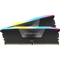 Bild von Vengeance RGB schwarz DIMM Kit 64GB, DDR5-5600, CL40-40-40-77, on-die ECC (CMH64GX5M2B5600C40)