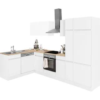 OPTIFIT Winkelküche L-Form 300 x 175 cm weiß