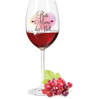 GRAVURZEILE Leonardo Weinglas mit UV-Druck - Beste Mama der Welt - Herzliche Geschenke - für Mama als Geburtstagsgeschenk zum Muttertag - Geeignet als Rotweingläser Weißweingläser - Farbe: Daily UV