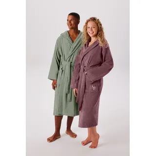 Unisex-Bademantel BRUNO BANANI "Robby, ideal für Sauna & Spa, Standardlänge & Überlänge" Gr. L, mauve, L:125cm, Walkfrottee, Hausmäntel, Unisex-Bademantel, Damen & Herren Bademäntel, Baumwolle, mit Taschen, Sauna, XS-3XL