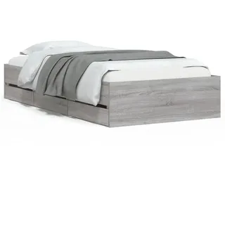 vidaXL Bettgestell mit Schubladen Grau Sonoma 90x200 cm Holzwerkstoff