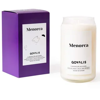 GOVALIS Menorca Duftkerze, 100% natürliches Sojawachs, 100 Stunden, große Duftkerze im Glas, Reisen, Erinnerungen an Menorca, originelles Geschenk für Freunde, Dekoration, Yoga, Schlafzimmer,