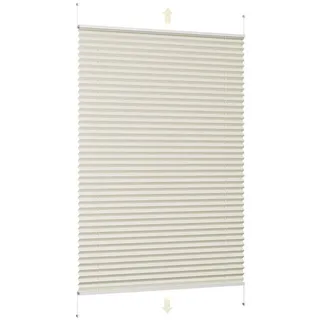 Sekey Plissee Klemmfix ohne Bohren Faltrollo Fenster Tür Verspannt Plisseerollo Rollo, Beige, 110x130cm - Sekey