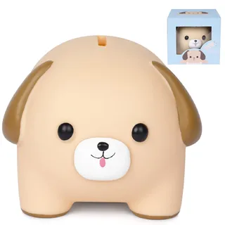 Kinder Sparschwein von Spardose - Lustiges Hund Design für Mädchen und Erwachsene, Urlaubskasse Spardose mit Money Box Piggy Bank Funktion