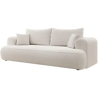 Selsey Sofa Schlafsofa Couch Mit Stauraum Schlaffunktion 3 Sitzer Pflegeleicht Polyurethanschaum Boucle Creme OVO