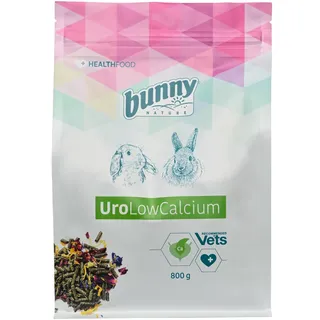 Bunny Nature - UroLowCalcium | 800 g | Alleinfuttermittel für Zwergkaninchen | Kann die Durchspülung der Harnwege fördern | Enthält ausgewählte Pflanzen und Kräuter
