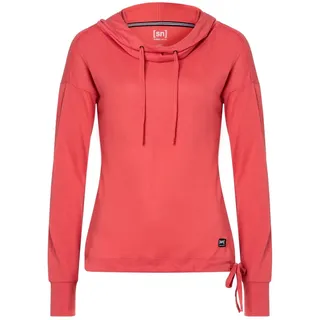 super natural Kapuzenpullover Funnel Hoodie (Merinowolle) rot Damen