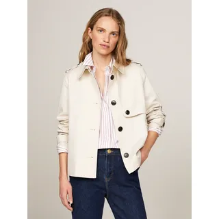 Tommy Hilfiger Kurzjacke »COTTON SB SHORT TRENCH«, mit typischen Trenchdetails, beige