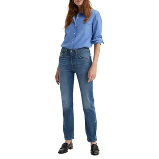 Levi's 501 Damen Jeans mit geradem Bein in Mittelblau-W25 / L30