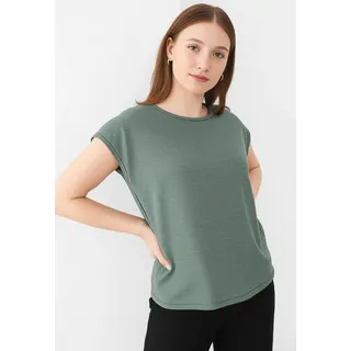 Kurzarmshirt ONLY "ONLCLAUDIA S/S GLITTER STRIPE TOP JRS", Damen, Gr. S, gold (laurel wreath detail:gold lurex stripe), Jersey, Obermaterial: 81% Viskose, 11% Elasthan, 8% metallisierte Fasern, Glanzfaden, unifarben, regular fit normal, Rundhals, Shirts Kurzarmshirt