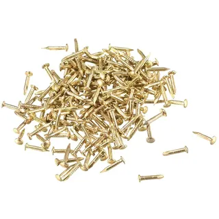 sourcing map 500 Stück Kleine Messingnägel 1X8mm(DxL) für Holz DIY Dekorative Bilder Boxen Haushaltszubehör Messing Ton