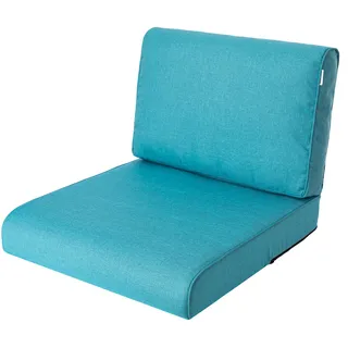 Bjird Sesselkissen, Kissen für Rattanmöbel, Sitzkissen & Rückenkissen, Sitzkissen für Sessel / Stühle - Indoor & Outdoor - Anti-Rutsch - 50x50 cm, Blau - Blau